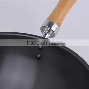 FDA LFGB Certificate Wooden Handle Cookware Sets Wok Nonstick thumbnail-4