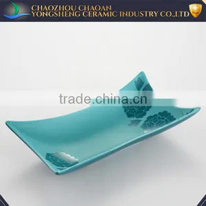 China Ceramic Wholesale Blue Decorative Plate for Restaurants thumbnail-1