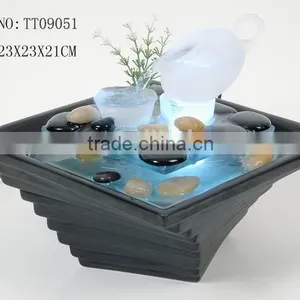 Poetic Mini Table Water Fountain With LED Light for Home Decoration thumbnail-4