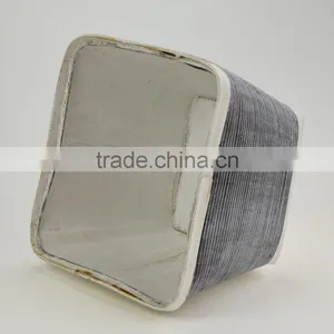 Small Quantity Order Cheap 7 Inch Square Design Lightweight Wooden Flower Pot Wholesale thumbnail-5