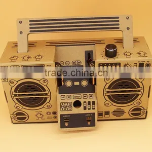Creative DIY Folding Paper Box Assemble Speaker, Funny Ratro Boom Box Speaker, Mobile Phone Paper Boom Box Speaker For Wholesale thumbnail-4