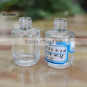 Wholesale 15ml Empty Round Nail Polish Bottle Clear Glass With Agitator Black Cap thumbnail-2