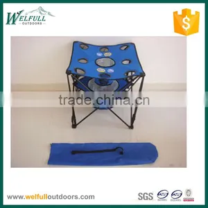 Small Foldable Camping Picnic Table With 9 Cup Holders and Cooler Bags thumbnail-1