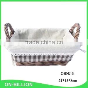 Sundries Storage Decorative Mini Knitting Wicker Handle Basket thumbnail-1