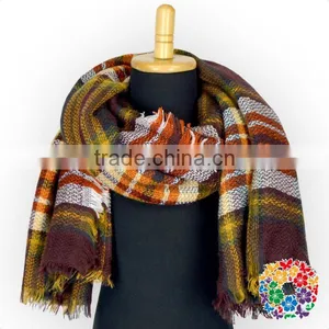 Turkish Pashmina Shawl Red Plaid Winter Shawl Kids Latest Design Shawl thumbnail-6