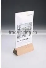 Wooden Menu Holder Holder A4 A5 Menus With Acrylic Pocket to Hold Insert thumbnail-1