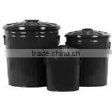 Set of 3 Antirust Multi-purpose Pet Food Container Zinc Metal Storage Container Garbage Bin thumbnail-1