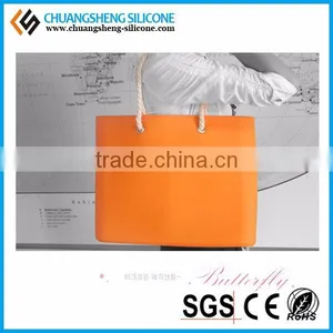 Hot Selling Fashion Woman Lady Designer Brand Imitation Paper Straw Silicone Beach Handbag thumbnail-1