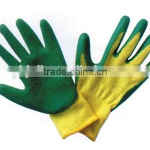Seamless 10G High Grade T/C Shell Crinkle Latel Latex Glove thumbnail-1