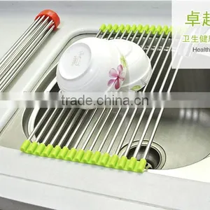 Stainless Steel Kitchen Storage Rack Foldable Draining Rack thumbnail-4