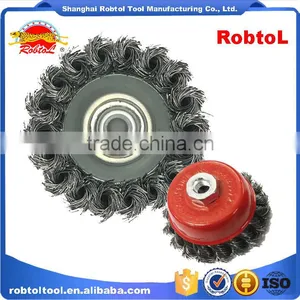 5" Steel Wire Cup Brush Wheel Twist Knot Crimped Bowl Disc Abrasive M14 Round Grinding Cheaning Brush thumbnail-4