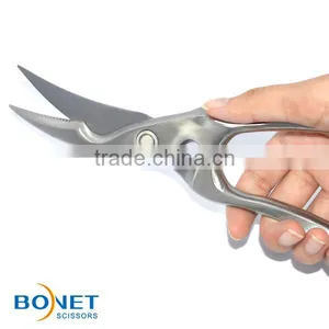 SPO0007 LFGB Certificated 10" Kitchen Shears 3cr15 Heavy Poultry All Steel With Spring and Lock thumbnail-6