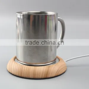 Cheap Hot Sale Wood USB Heat Coffee Cup Warmer USB Electric Saucer as Seen on tv thumbnail-1