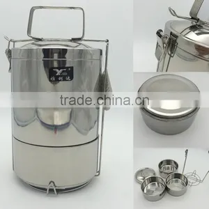 Factory Three Layers Container for Food With Dividers/lunch Box Tiffin Carrier/stainless Steel Tiffin thumbnail-4