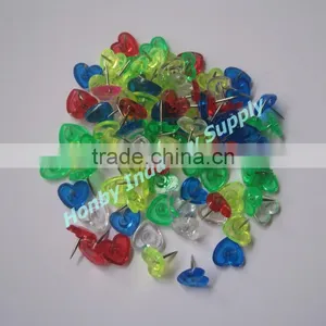 Decorative Coloured 13mm Plastic Heart Shaped Thumbtack thumbnail-1