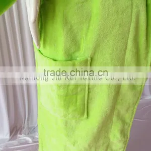 Warm Winter Bathrobe Lime Coral Flannel Thick Long Spa Robe Women's Pajamas thumbnail-4