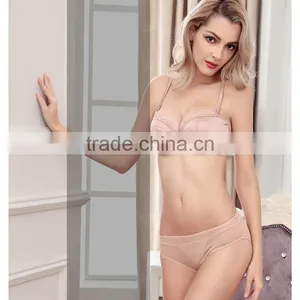 Lovely Girl Seamless Push up Lace Bra Panty Set Sexy Photos thumbnail-5