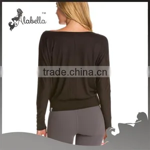 Wholesale Fitness Clothing Women Sexy Long Sleeve Shirt thumbnail-2