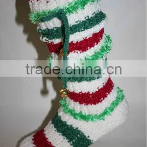 Striped Fluffy Warm Rattle Slipper Socks thumbnail-1