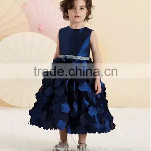 High Quality Satin Beaded Baby Gown Red Flower Girls Dresses thumbnail-4