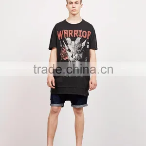 2017 Short Sleeve Custom Screen Printing Tshirts OEM Black Game Team's Apparel Round Neck Cotton T-shirts thumbnail-4