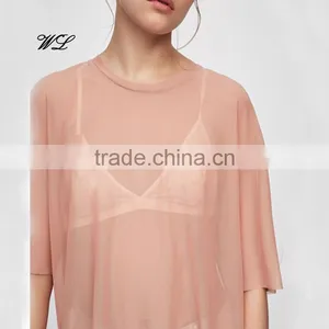Lady Latest Fashion Sexy New Trendy Woman Mesh Blouse thumbnail-1