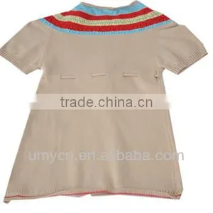 Spring Girl's Round Neck Jacquard Pullover Sweater With Belt thumbnail-2