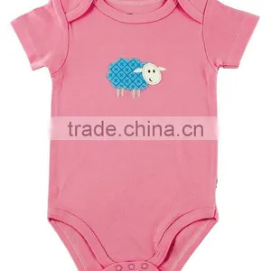 Unisex Applique Bee Summer Wear Short Sleeve Wholesale Pattern Custom Made Infant Cotton Baby Romper thumbnail-5