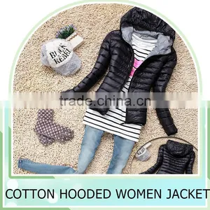2016 Autumn Winter Women Basic Sport Jacket Coat Female Slim Hooded Brand Cotton Coats Casual Black Jackets thumbnail-3