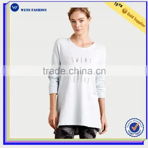 Wholesale Routine Sweatshirt Ladies Plain Pullover Sweatshirt Without Hood thumbnail-1