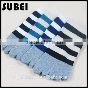 Men's Fashion Cotton Stripe Five Toe Socks, Short Socks thumbnail-1