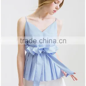 Summer New Women's New V Collar Sleeveless Strapless Dress High-waist Fashion Top thumbnail-1