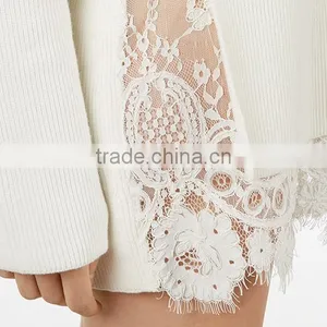 Women's Autumn Fitted Lace Bottom Long Knittting Turtleneck Sweater Tops With Lowest Price thumbnail-6