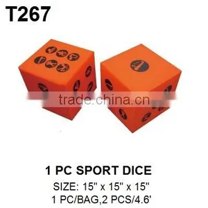 1pc 15 Inch Plastic Big Dice Soft Cubes Sport Dice thumbnail-1