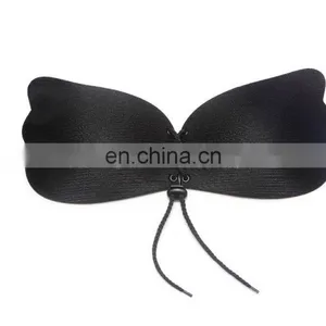 Women Self Adhesive Strapless Bandage Stick Silicone Push Up 1/2 Cup Invisible Fly Bra thumbnail-3