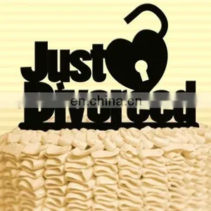 Just Divorced Acrylic Cake Topper Divorce Theme Cake Decorations thumbnail-1