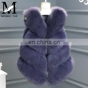 Women's 100% Real Genuine Fox Fur Sleeveless Vest Waistcoat Fur Gilet thumbnail-6