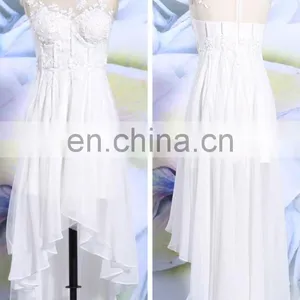 Elegant Fashion White Sexy Short Front Long Back Wedding Dress thumbnail-2