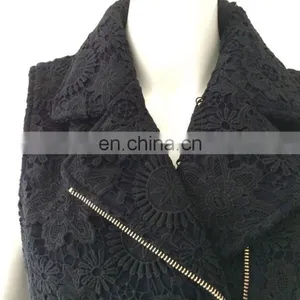 Ladies Fashionable Lapel Sleeveless Lace Vest With Belt thumbnail-2