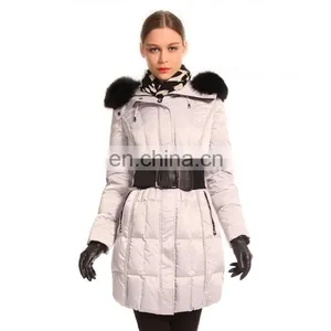 Wholesale Long Slim Down Jacket With Blet thumbnail-1