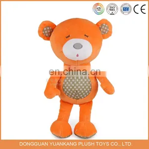 Cute Small Plush Orange Teddy Bear Soft Toy Dancing Bear With Bowtie thumbnail-3
