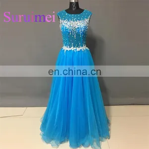 Free Shipping Prom Dresses Vestidos de Noiva Scoop Neck With Beaded Formal Evening Gowns thumbnail-1
