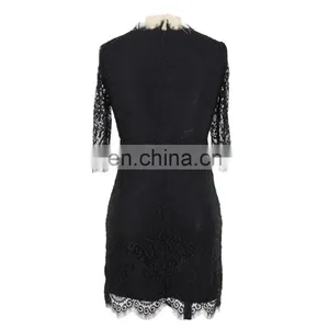 Black Lace Dress High Class Ladies Evening Dress Party Wear thumbnail-2