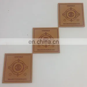 Custom Brand Logo Label Black Imprint 3D Rivet Pyramid Modern Style Leather Label Customized Silk Printing Logo for Jeans Jacket thumbnail-3