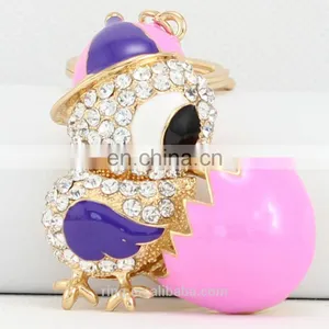 New Arrive Cartoon Cake Cute Rhinestones Small Chick Keychain/ thumbnail-3