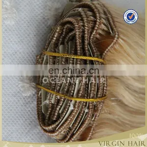 Wholesale Brazilian Remy Human Hair Weave Blonde Color Clip in Layer Hair Extension thumbnail-4