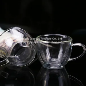 OEM ODM Hot Sale Amazon Gift Double Wall Glass Coffee Cup With Handle thumbnail-2