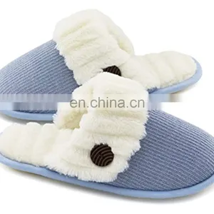 Wholesale Warm Memory Foam Coral Velvet Lined Cozy Winter Indoor Outdoor House Slippers With Non-Slip Rubber Sole thumbnail-1