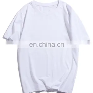 Custom Logo Printed Embroidery Oversized Unisex Mens Womens Plain Blank Cotton Crew Neck T-shirts thumbnail-6