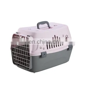 Solid Color Small Portable Plastic Air Transport Case Breathable Comfortable Pet Flight Case Pet Cage thumbnail-2